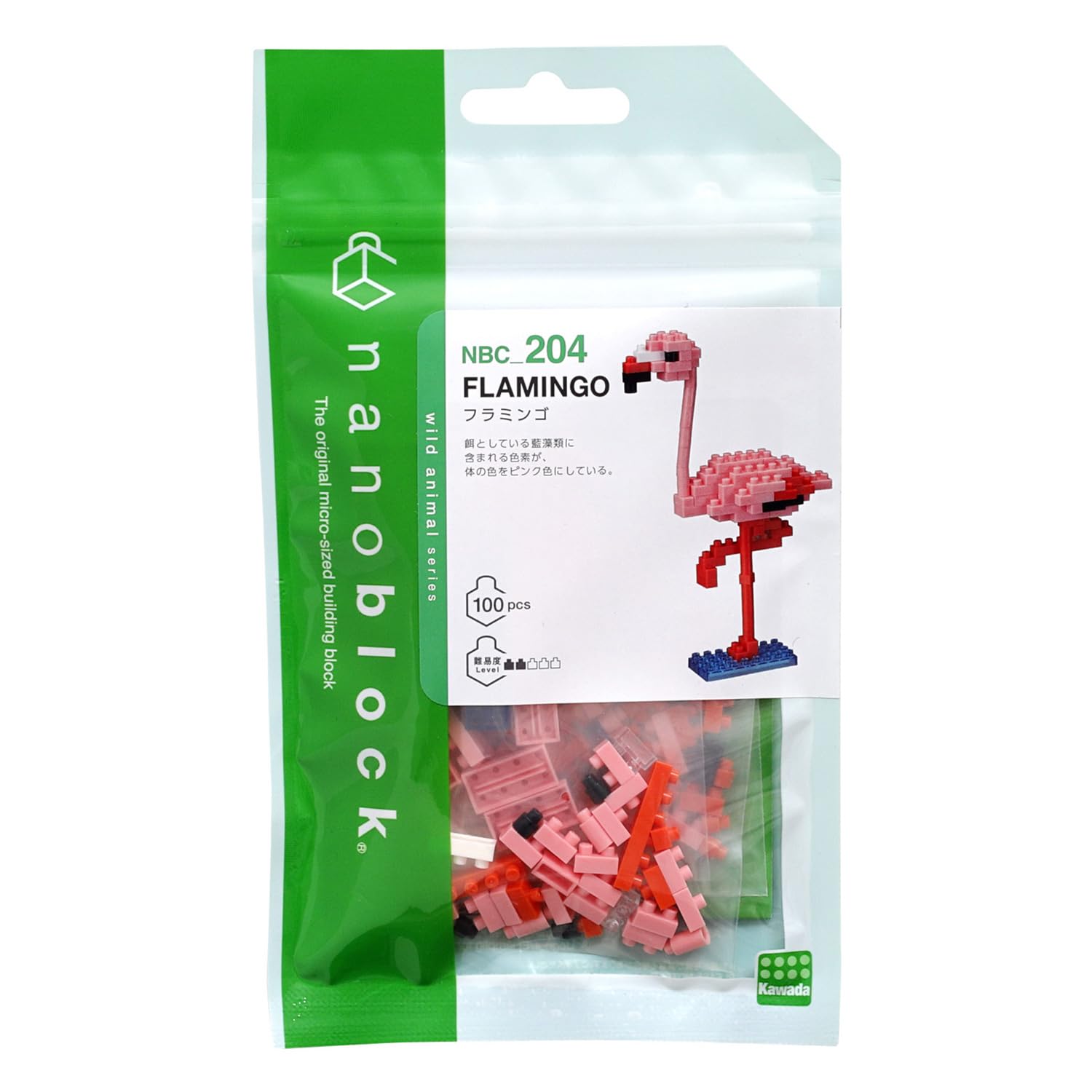 Bandai Nanoblock NBC204 fenicottero rosa set mattoncini