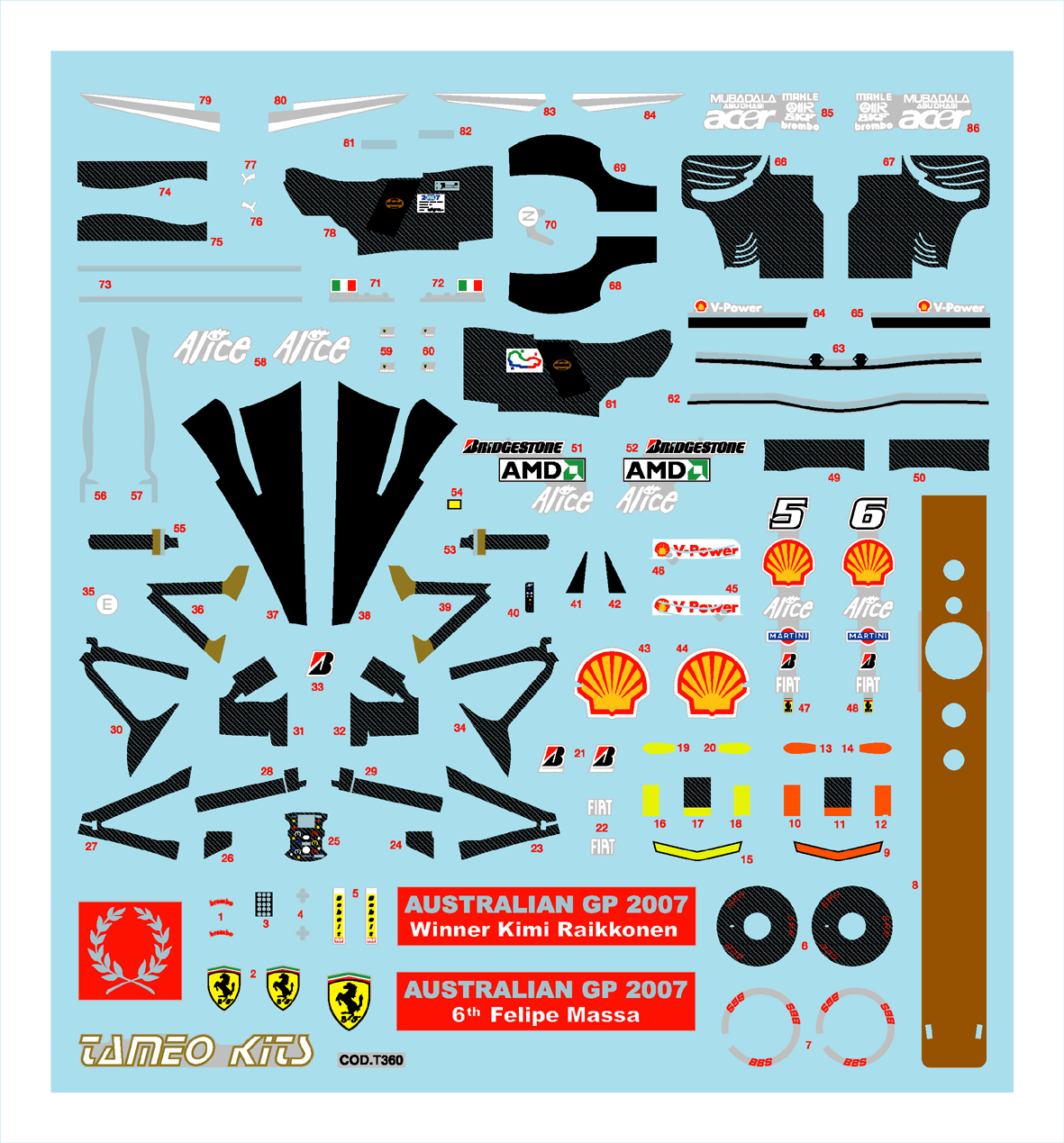 Tameo Kits TMK 365 kit montaggio auto metallo