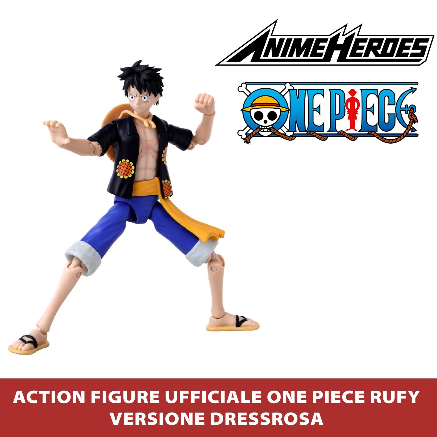 Bandai Anime Heroes One Piece Rufy Dressrosa action figure 17 cm