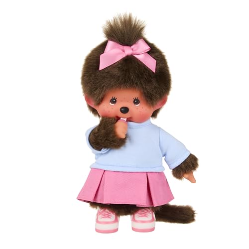 Monchhichi peluche gonna rosa sneakers 20 cm