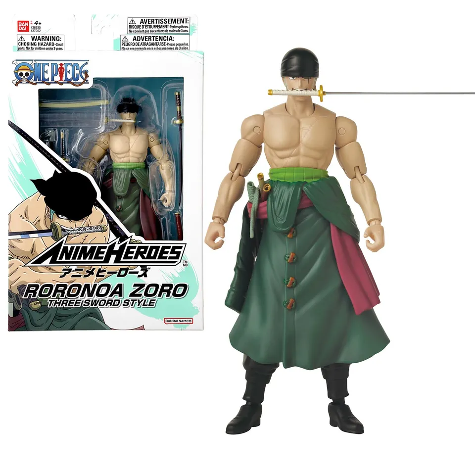 Bandai Anime Heroes Roronoa Zoro Three Sword action figure 17 cm