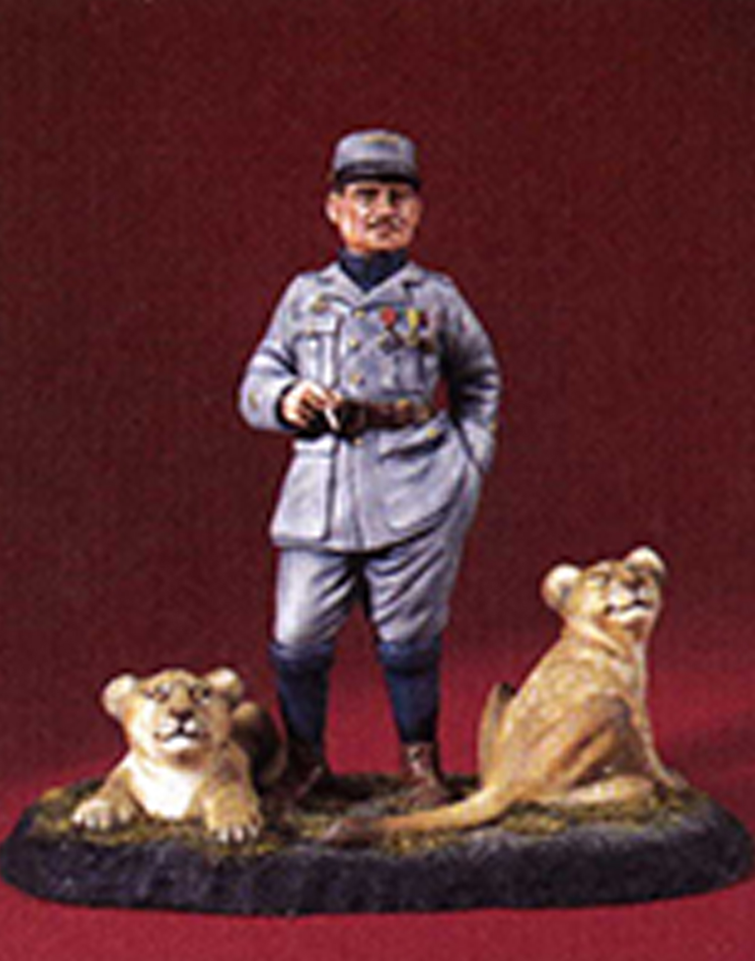 Model Cellar Raoul Lufbery w/lion cubs figurino 1917