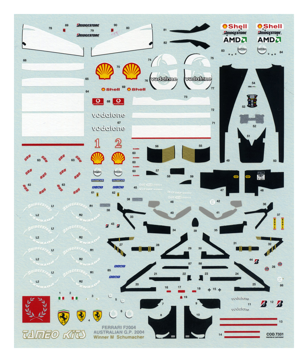 Tameo TMK 343 Kit Montaggio 1/43 Metallo