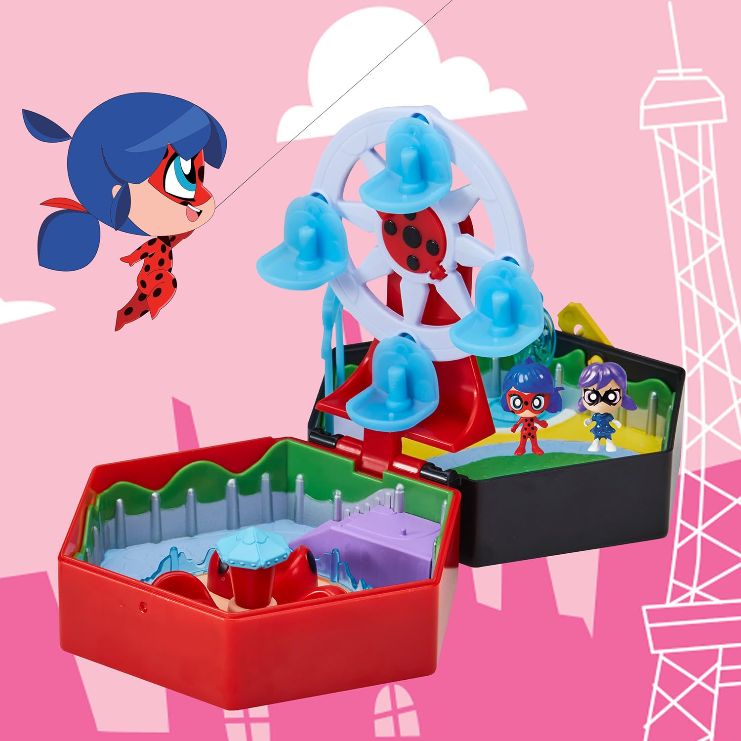 Bandai Miraculous Chibi Parco divertimenti mini playset 2 figure