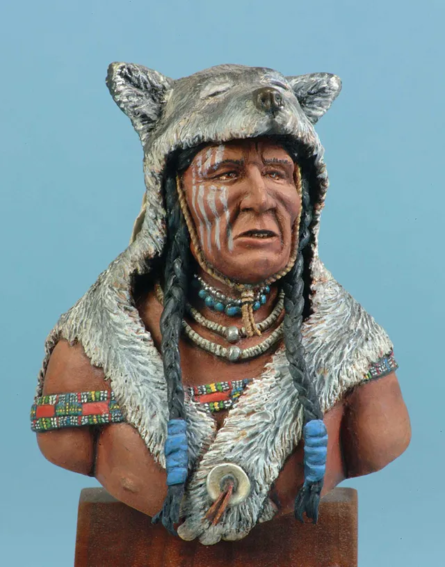 Model Cellar Slow Wolf Apsoroke figurino Crow