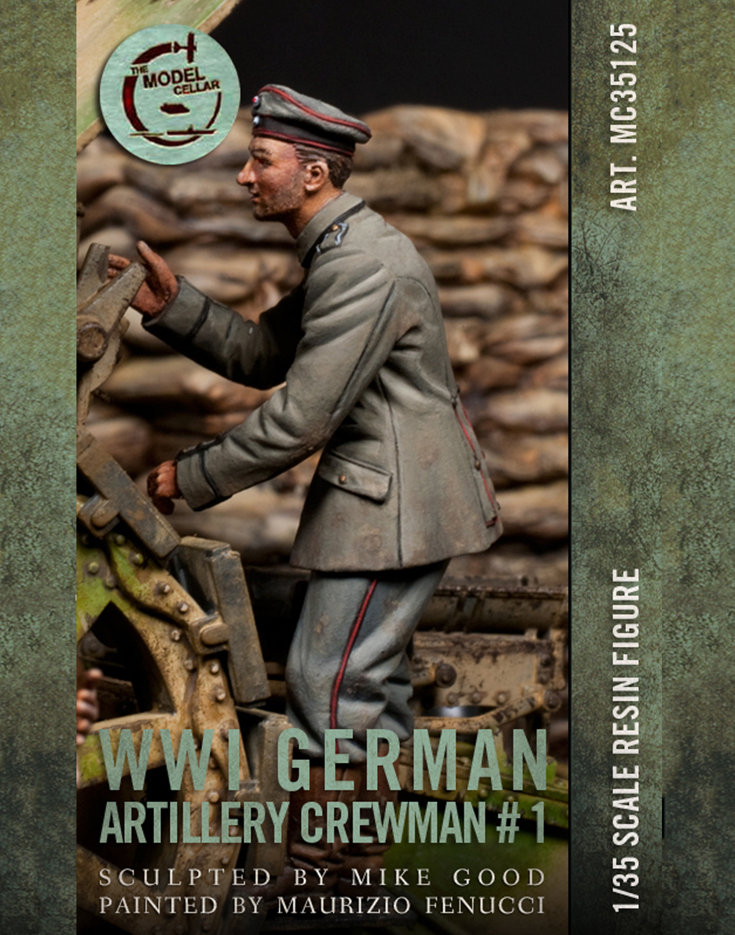 Model Cellar Gun Layer tedesco WWI figurino