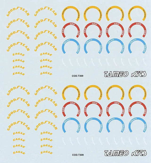 Tameo Kits DG 04 decal 1/43 Goodyear giallo
