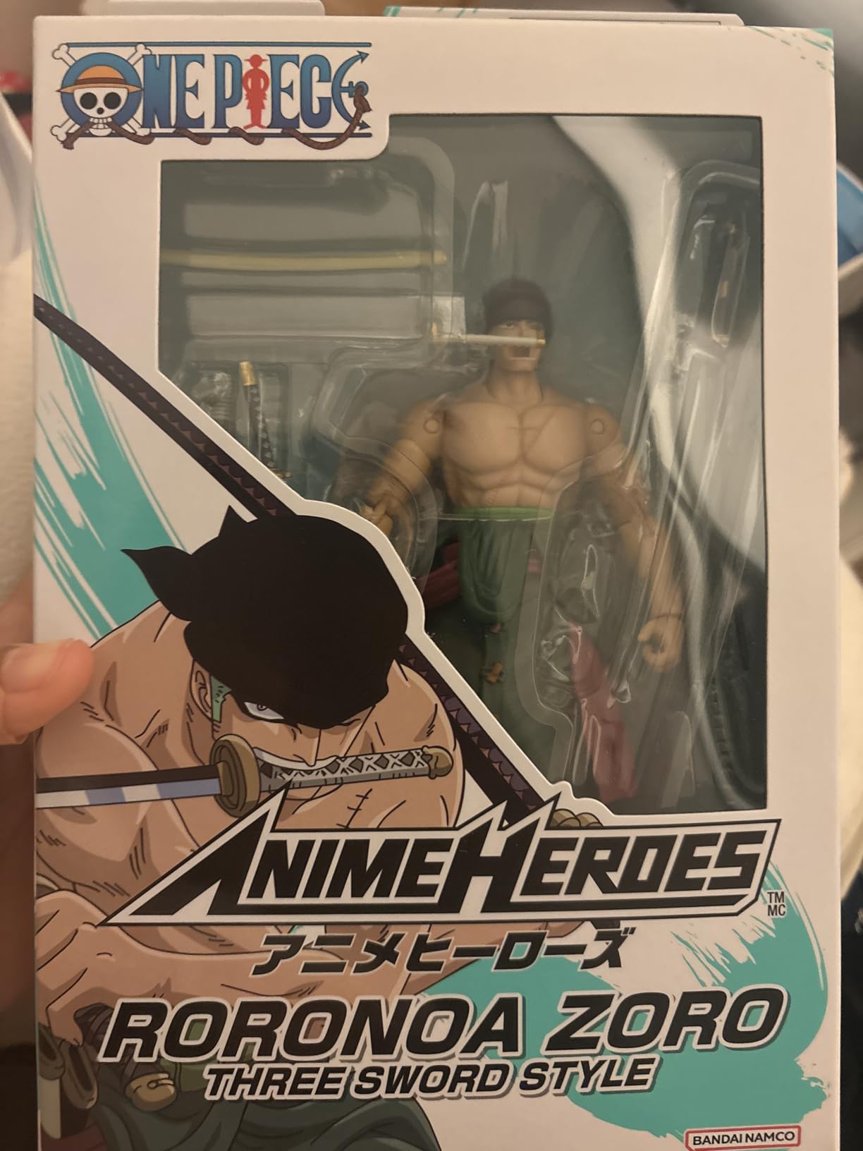 Bandai Anime Heroes Roronoa Zoro Three Sword action figure 17 cm