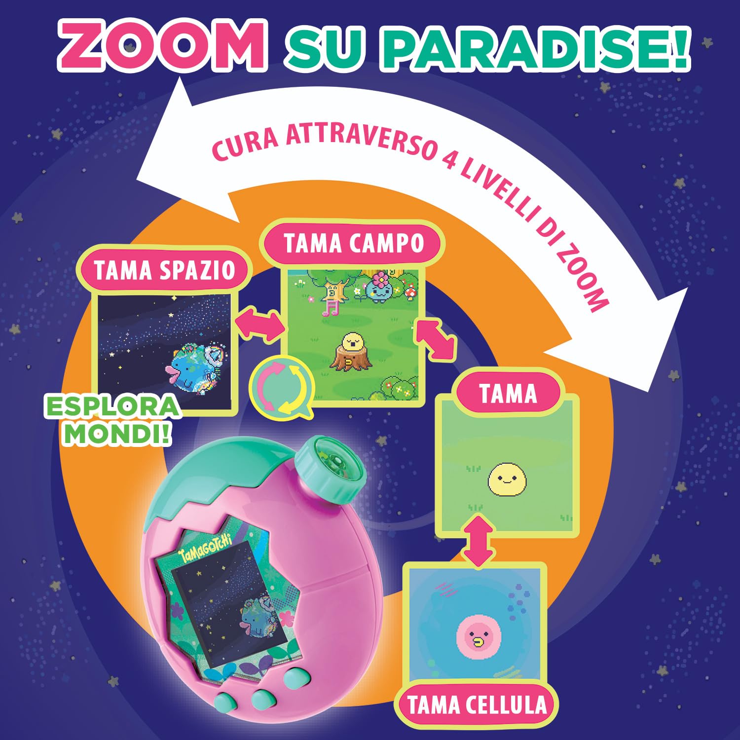 Tamagotchi Paradise Acqua animale virtuale blu interattivo