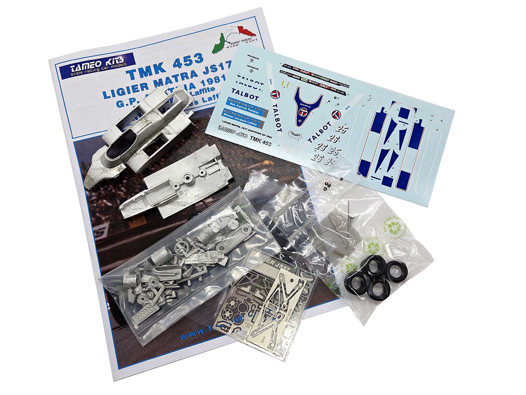 Tameo Kits TMK 453 Ligier JS17 kit 1/43 metallo