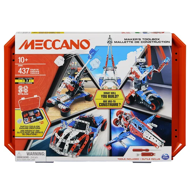 Meccano Valigetta Costruzione 5 in 1 kit 437 pezzi metallo