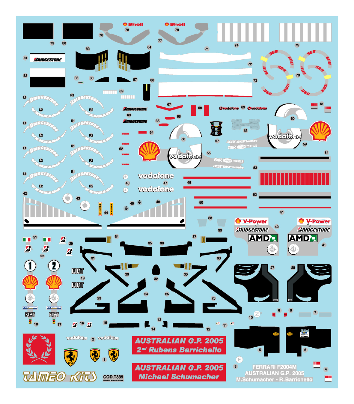 Tameo Kits TMK 350 kit modello 1/43 F1 da verniciare