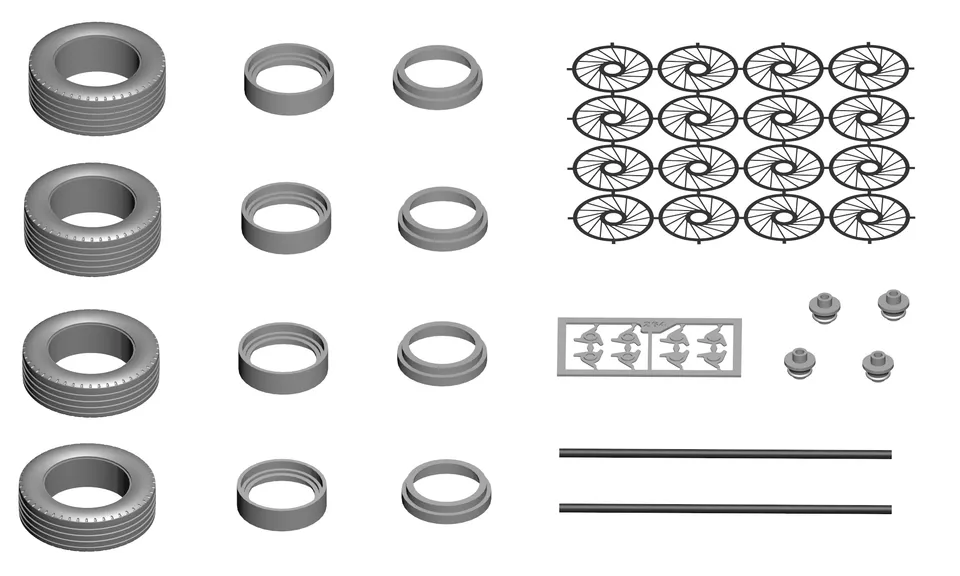 Tameo PWT 03 set ruote a raggi scala 1/43
