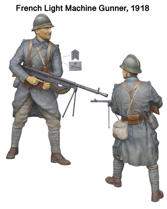 Model Cellar French Light Machine Gunner figurino 1918