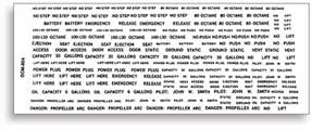 SIG Aircraft Letters decal lettere nere 1 foglio