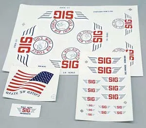 SIG Mini Air Force decal 9x12" Pitts Special 3 scale