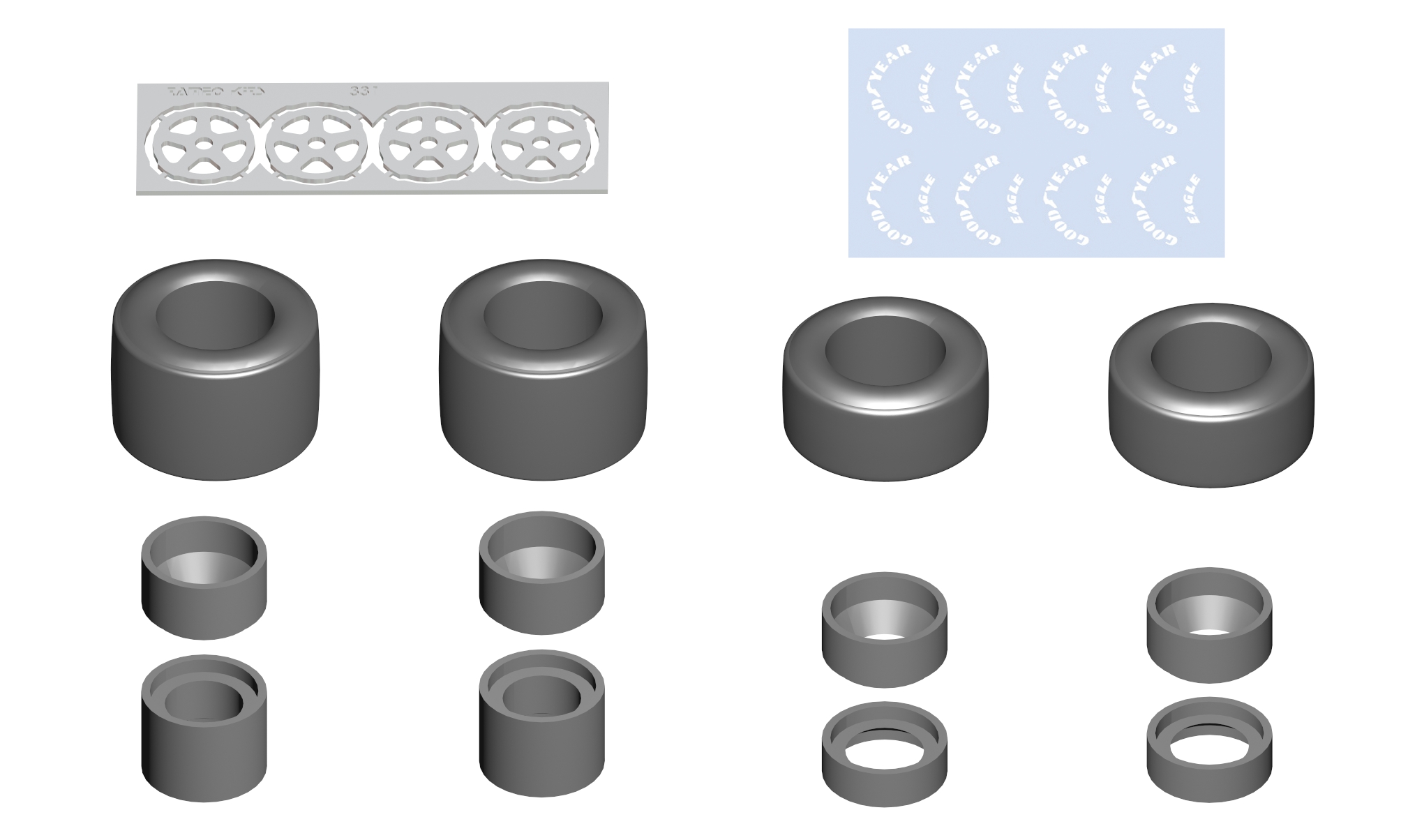 Tameo Kits PWT 20 set ruote 1/24 Goodyear