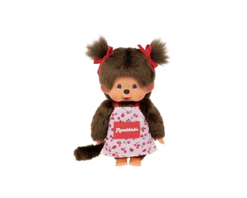 Bandai Monchhichi grembiule floreale peluche 20 cm morbido