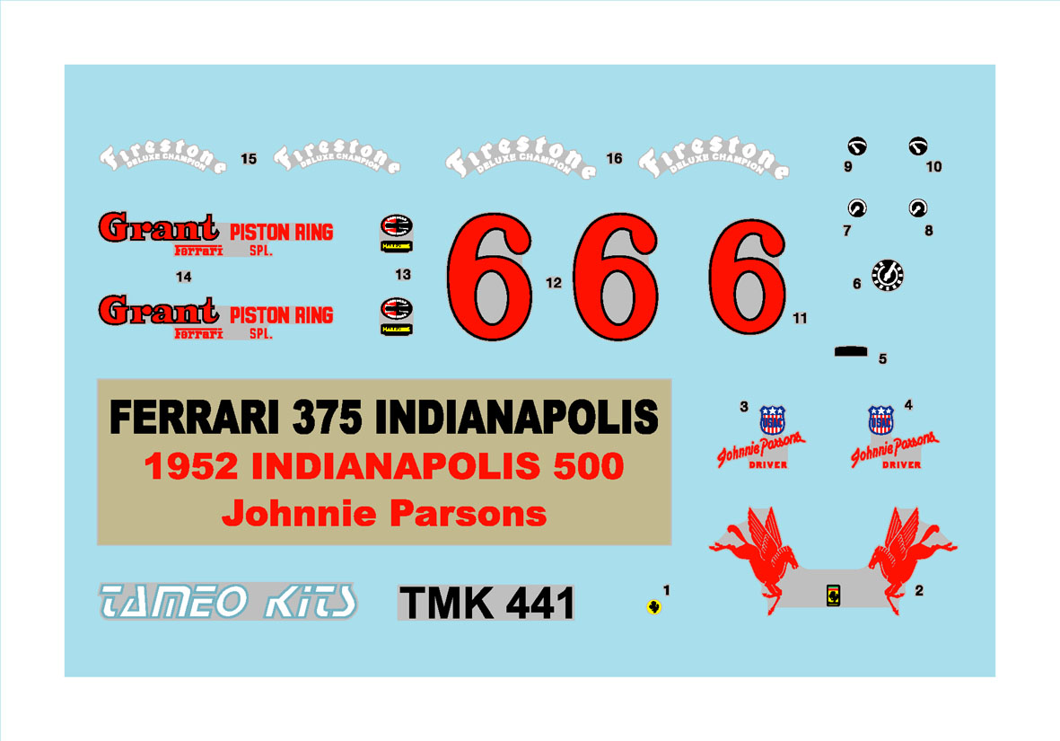 Tameo Kits TMK 441 kit montaggio scala 1/43 F1