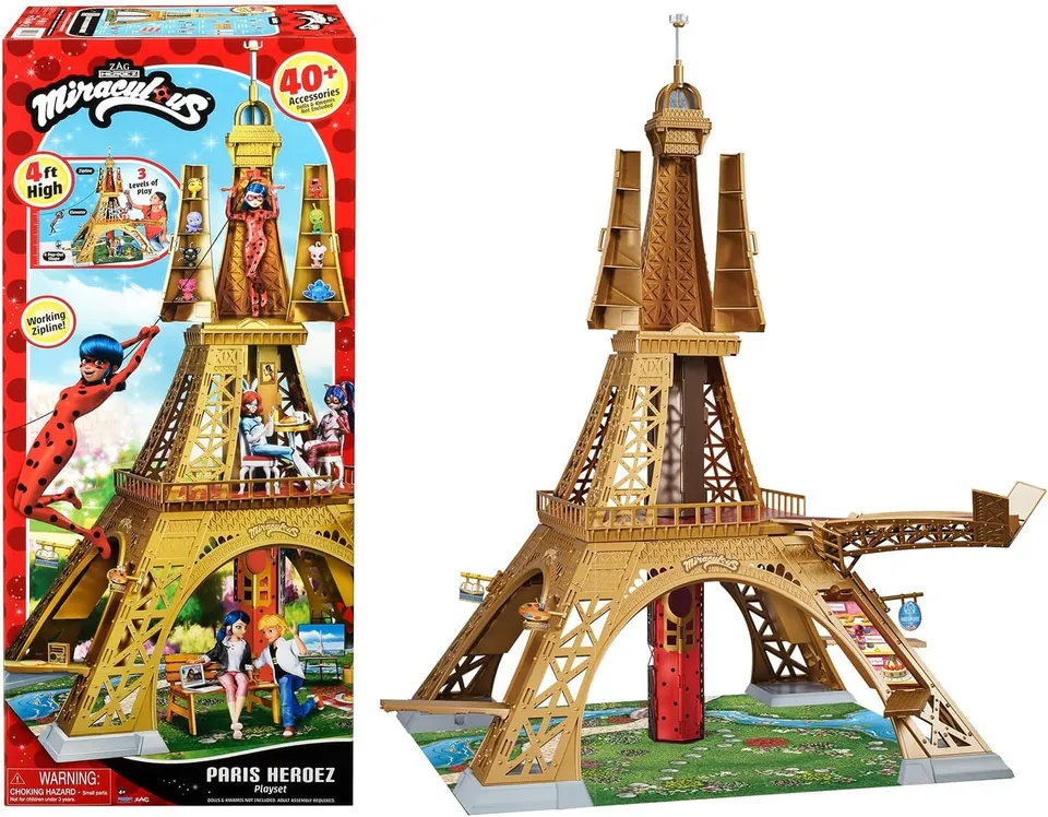 Bandai Miraculous Playset Deluxe Paris torre 120 cm 40 accessori