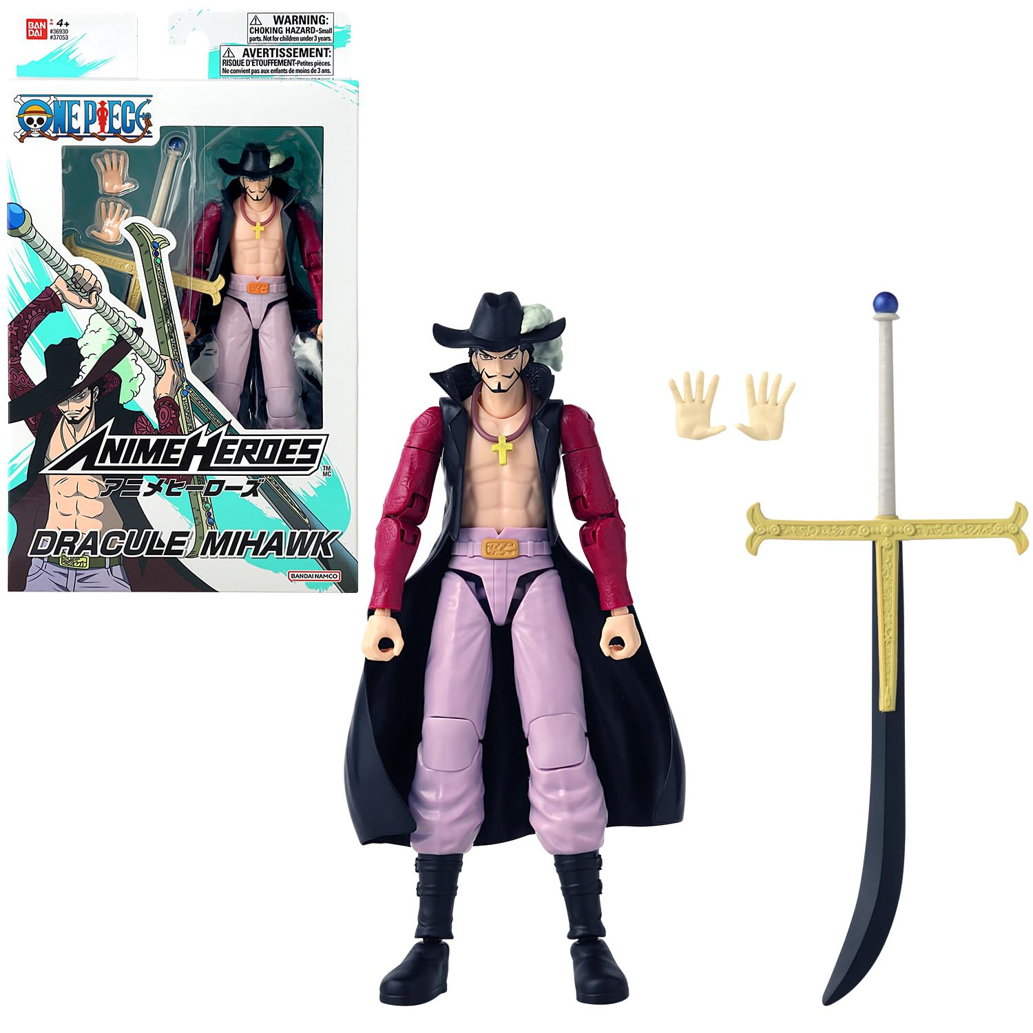Bandai Anime Heroes One Piece Mihawk action figure 17 cm