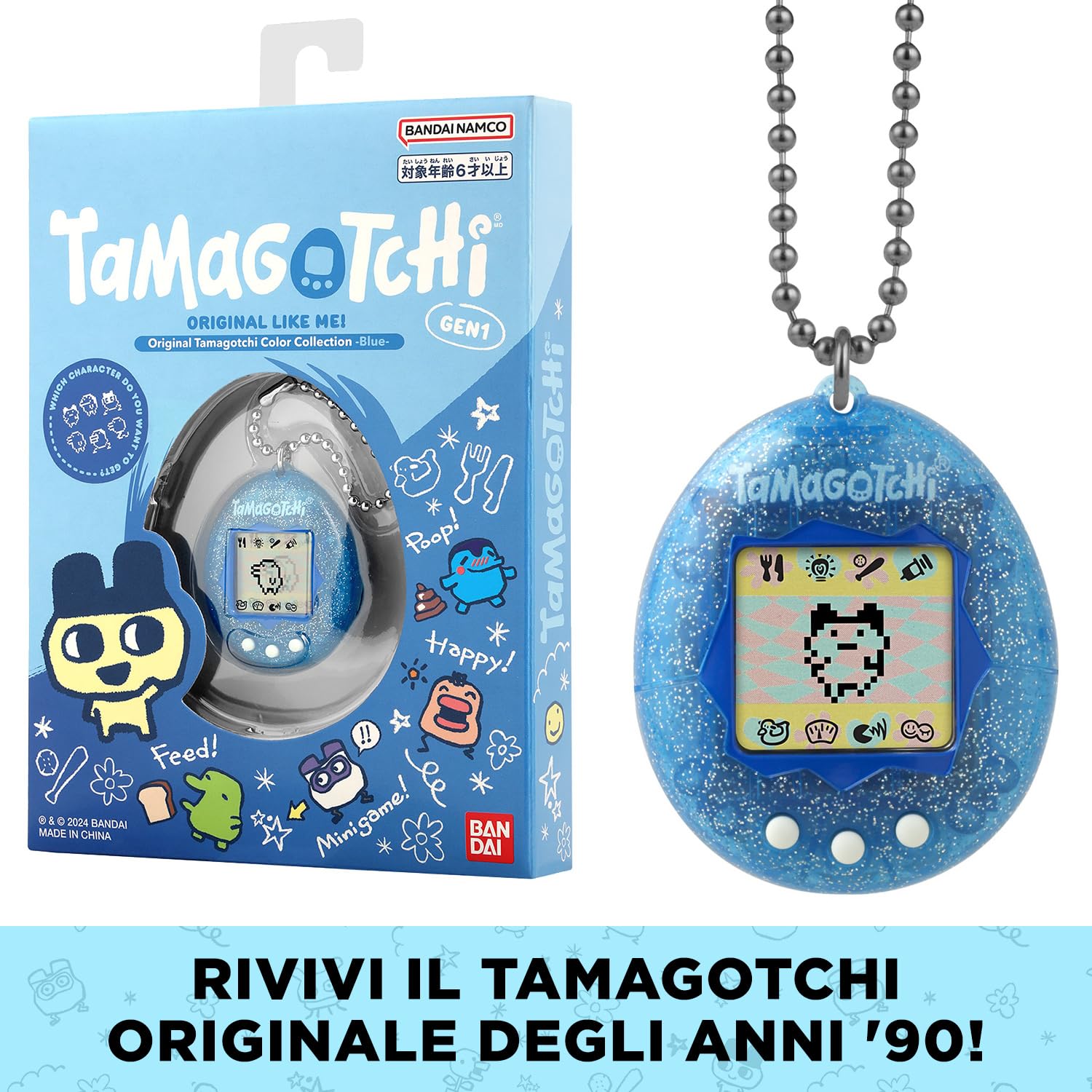Bandai Tamagotchi Original Color Collection animale blu italiano