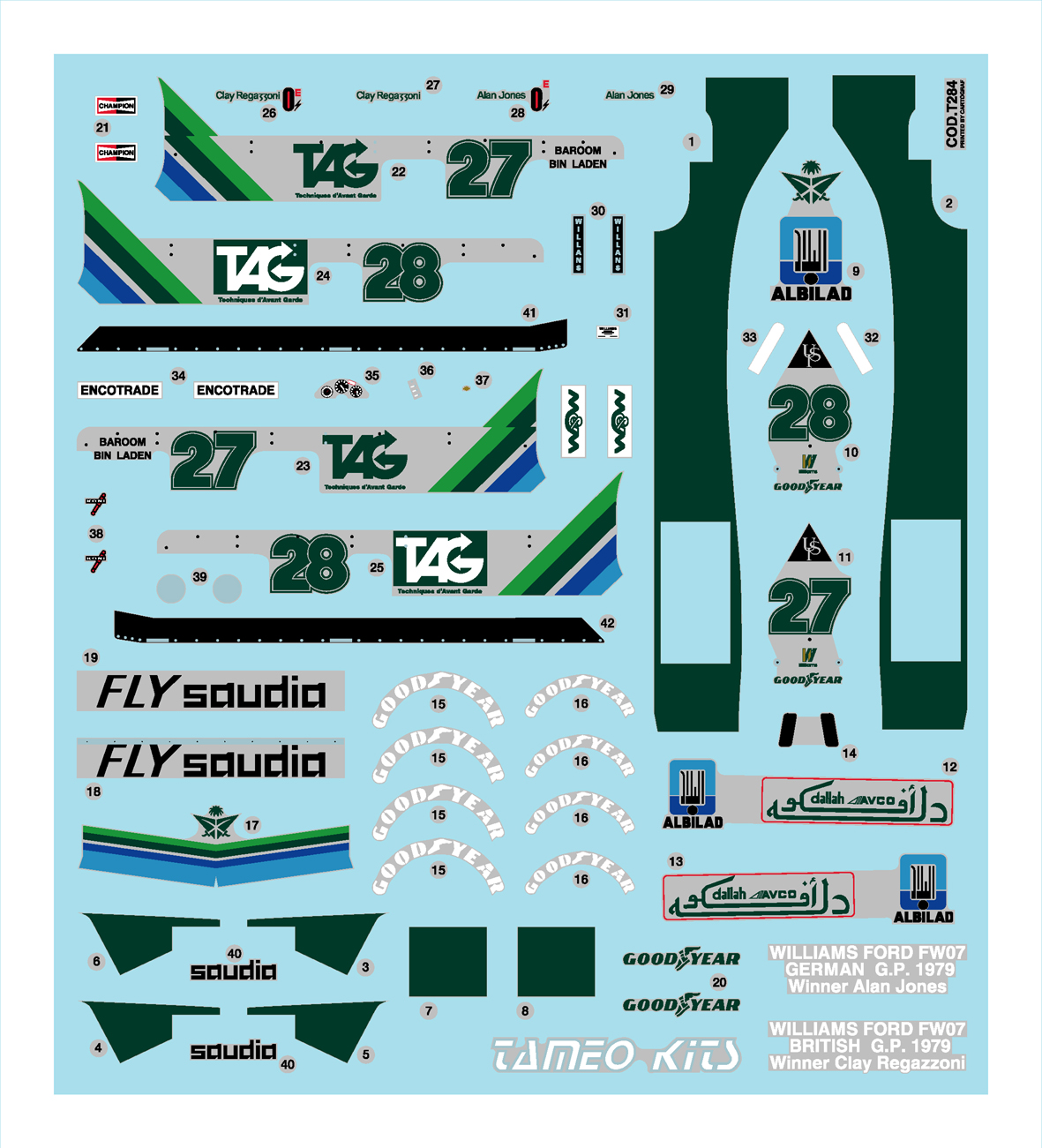 Tameo Kits TMK 304 kit 1:43 Williams FW07 1979