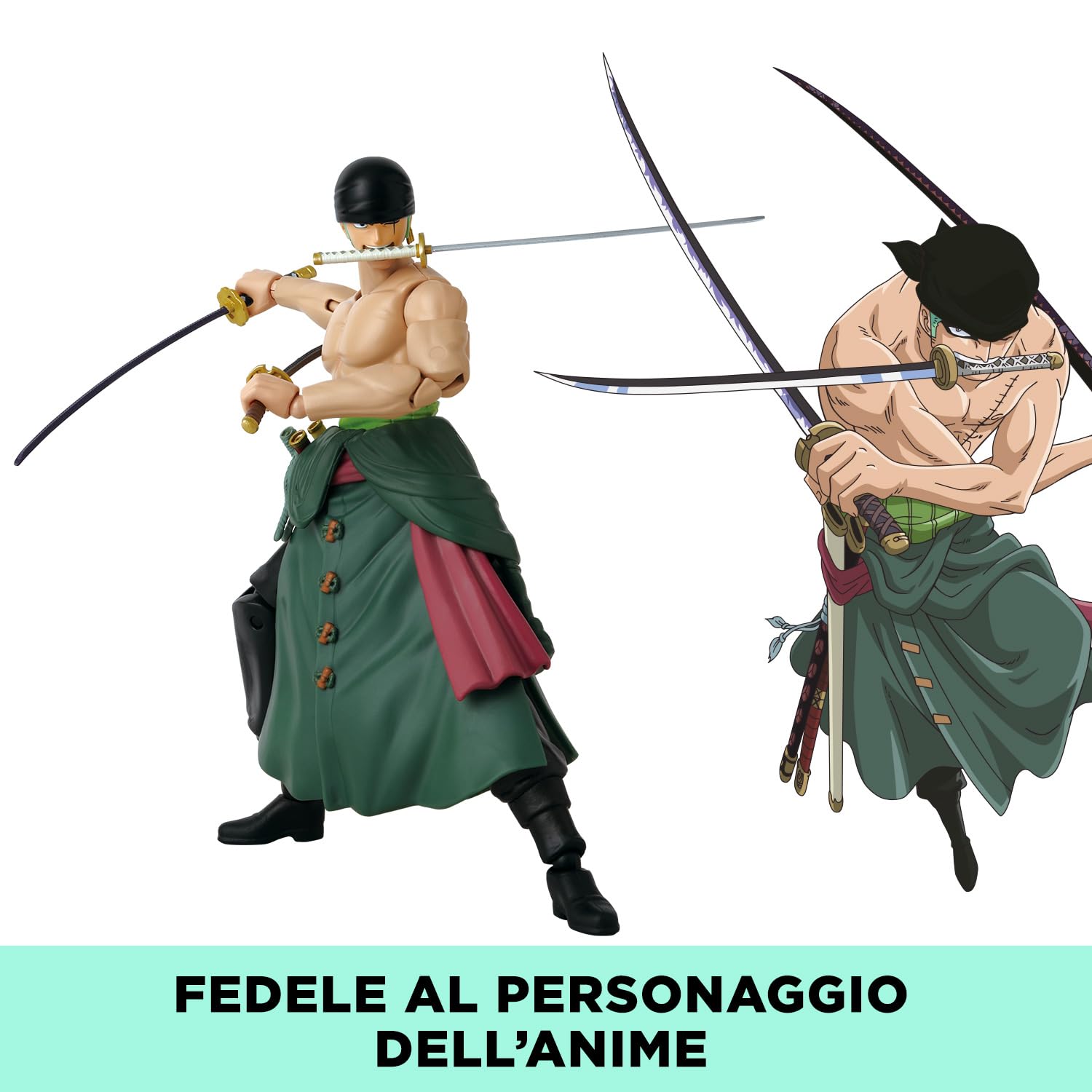 Bandai Anime Heroes Roronoa Zoro Three Sword action figure 17 cm