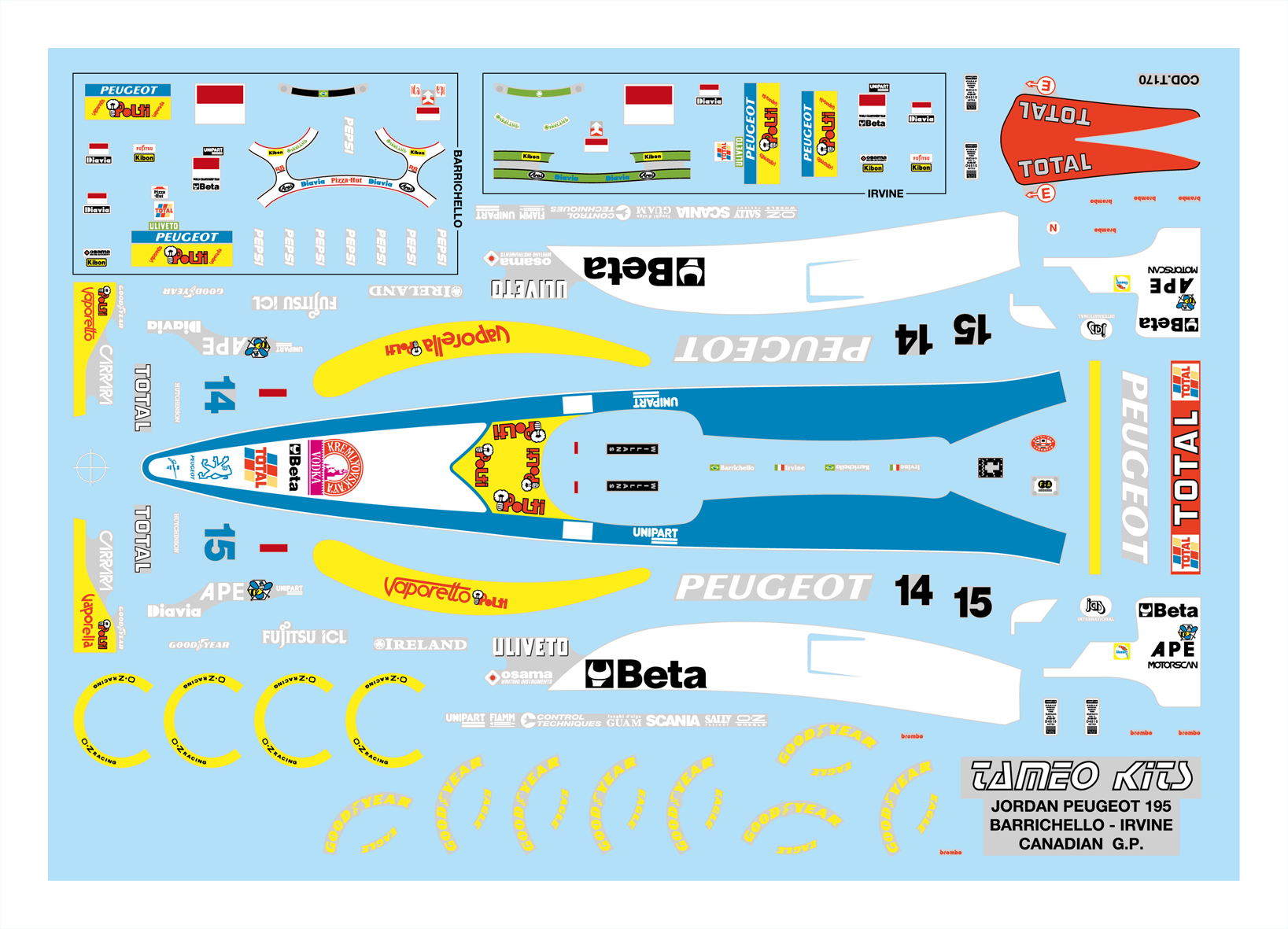 Tameo Kits TMK 199 kit auto 1/43 da verniciare