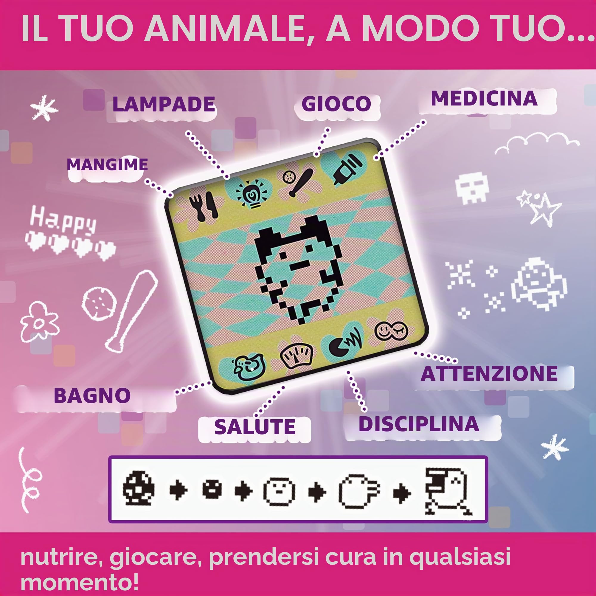 Bandai Tamagotchi Unicorn 42927 animale virtuale originale