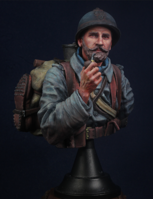 Model Cellar French Poilu busto resina WWI Kaz Tomori