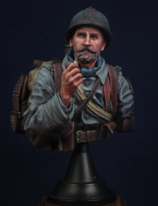 Model Cellar French Poilu busto resina WWI Kaz Tomori
