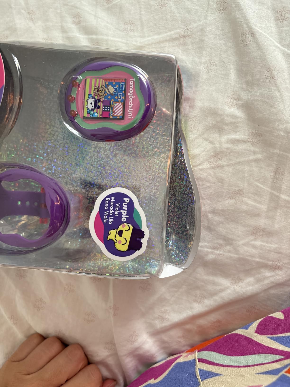 Tamagotchi Uni 43352 animale virtuale viola WiFi con cinturino