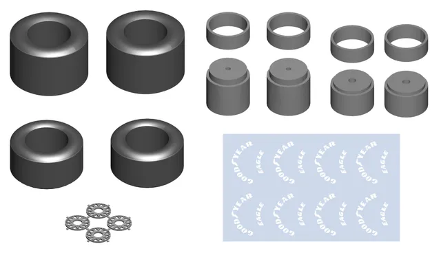 Tameo Kits PWT 06 set ruote BBS oro 1/43