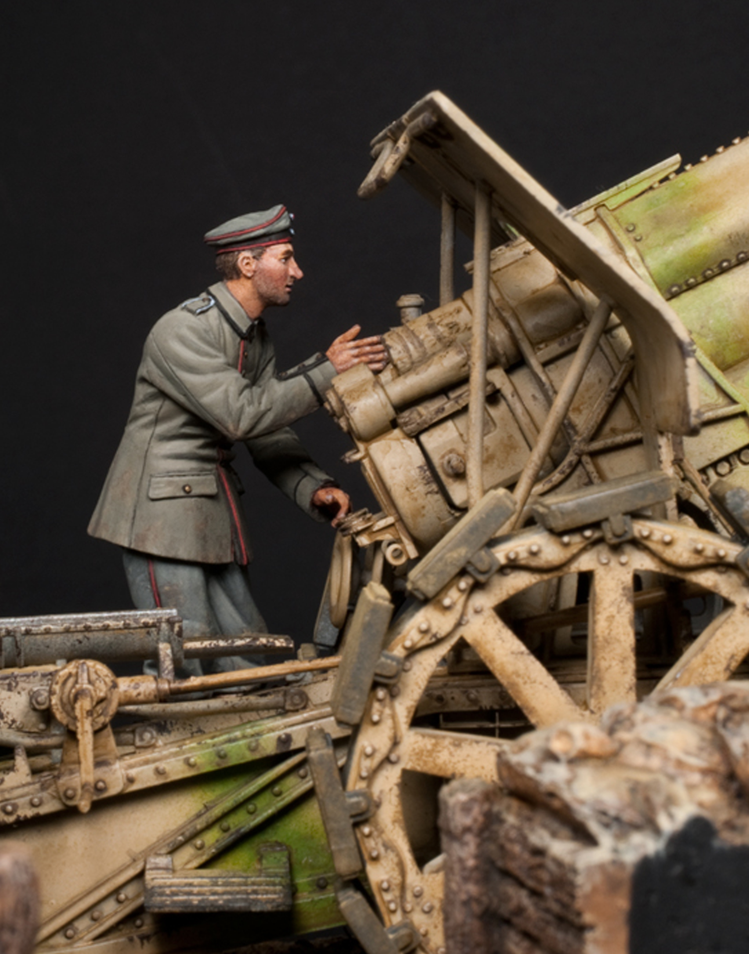 Model Cellar Gun Layer tedesco WWI figurino